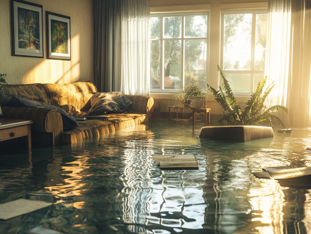 A homeowner documenting flood damage