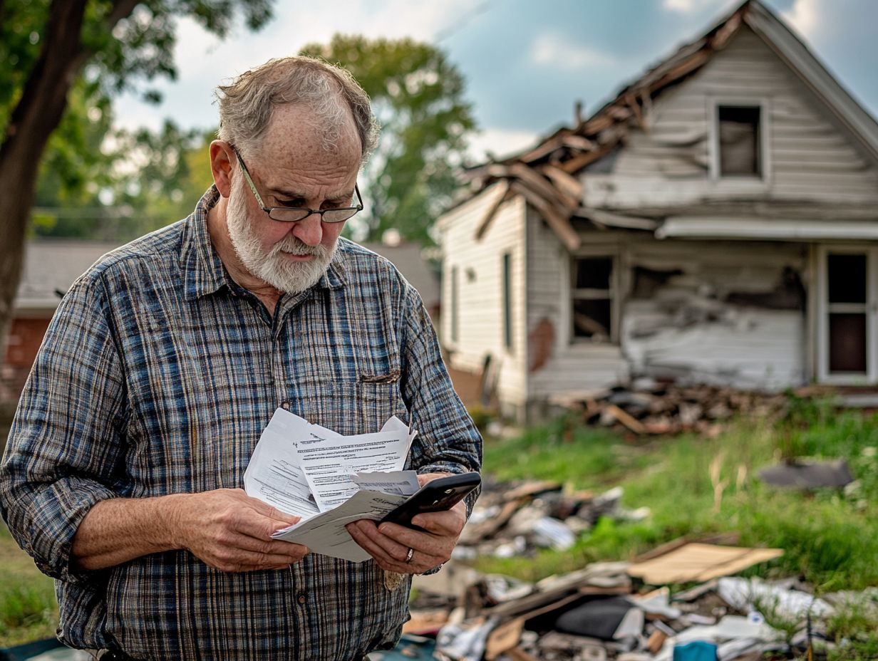 A person contacting their insurance provider after a disaster