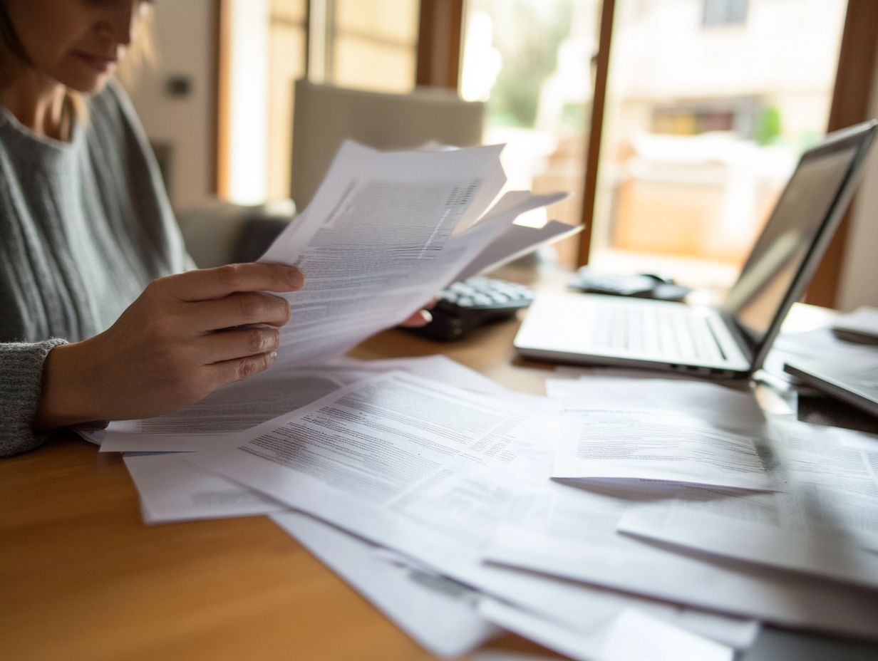 A homeowner reviewing their insurance policy with a calculator